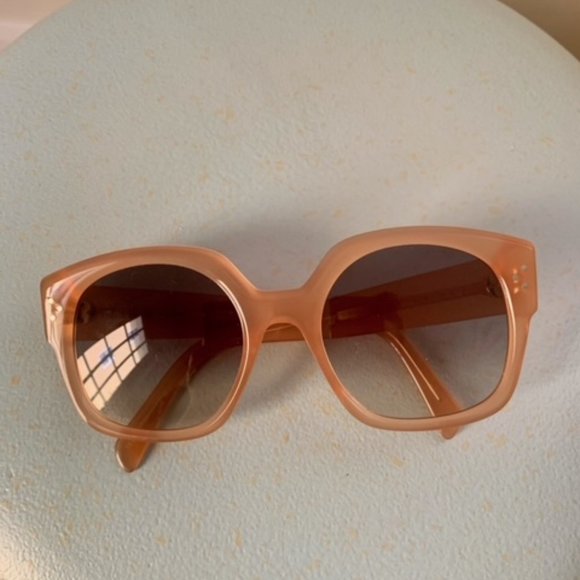 CELINE Women Sunglasses Rectangular Pink Opal / Grey Green Gradient - Picture 5 of 5